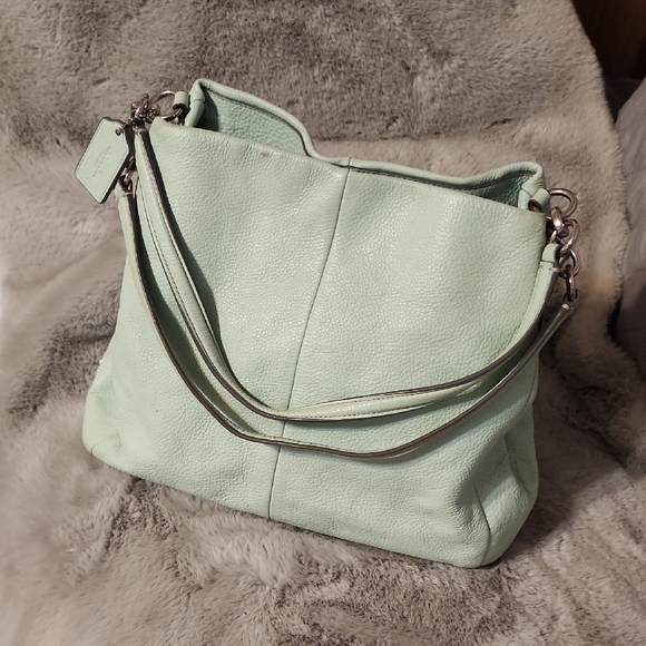 Coach Handbags - Mint Green Leather Coach MADISON